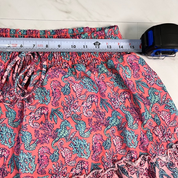 NWT Simply Southern Seahorse Pink Ruffle Short adjustable drawstring waist OS - Picture 4 of 5